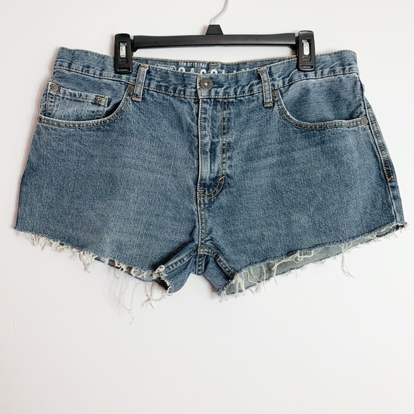 Vintage Gasoline DIY Distressed Jean Shorts 36x30 - Picture 1 of 5